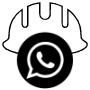 Icono casco de obra junto al icono de WhatsApp.